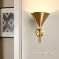 Copper metal lampshade adjustable Angle wall lamp